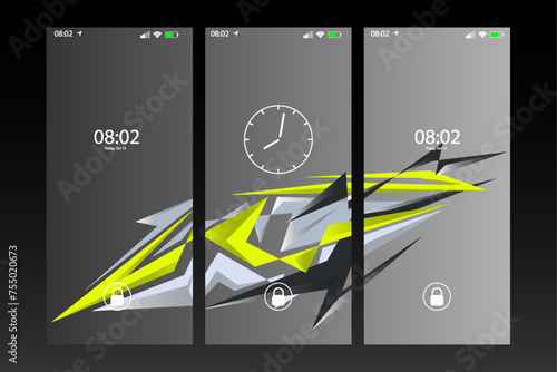 The abstract sporty smartphone wallpaper with lightning shape styles