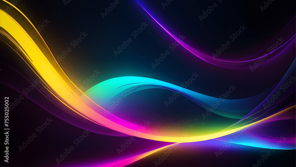 Naklejka premium Colorful abastract neon and yellow background modern blurry background wallpaper