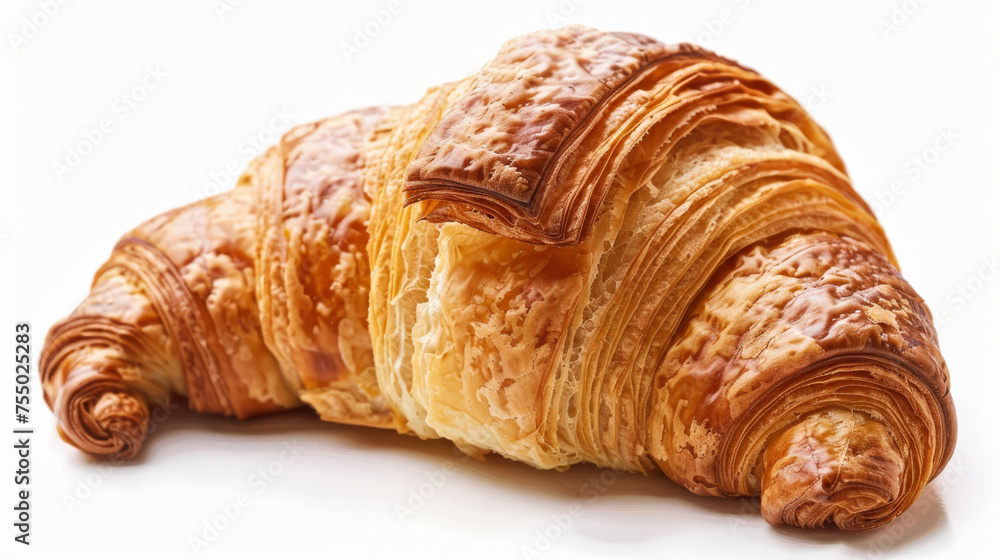 Croissant on a white isolated background.