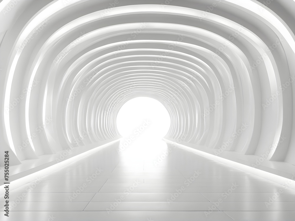 Obraz premium a futuristic, minimalist corridor that is mostly white