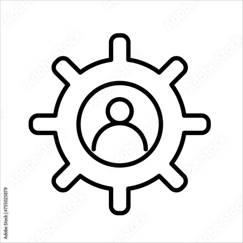 Set icon vector, Tool, Cog, Gear Sign Isolated on white background. Help option account concept. Trendy Flat style for graphic design, logo, Website, social media, UI, mobile app.