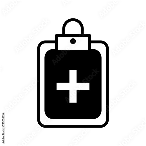 Medical health insurance card line art vector icon for apps and websites