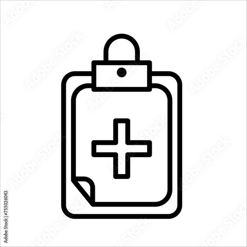 Medical health insurance card line art vector icon for apps and websites