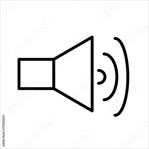Audio speaker volume or music speaker volume on flat vector icon for apps and websites