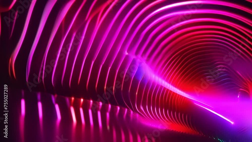 Dance Music Vibrant Tunnel With Bright Lights Generative AI photo