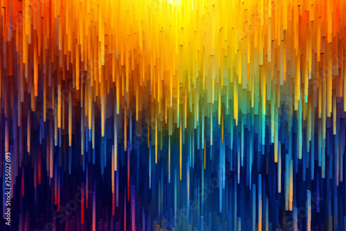 Vibrant Wave Spectrum: Abstract, colorful background with bright lines, illustration design in vector art Perfect wallpaper for a digital, music-inspired backdrop with a glowing, rainbow-like texture