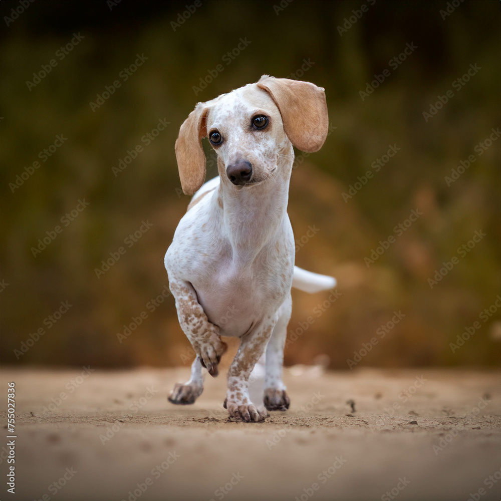 Cute dachshund in the park