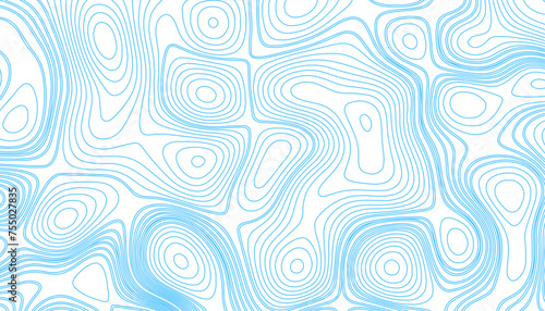 Topographic map. Abstract vector background. Blue topographic contour line map. Vector illustration.