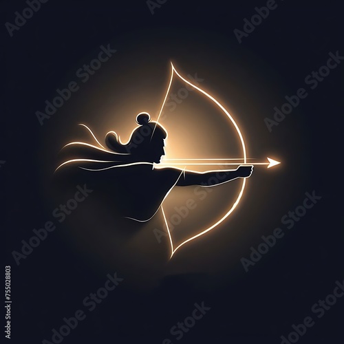 Lord Rama Silhouette against black background  photo