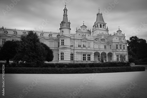 Black and white royal palace