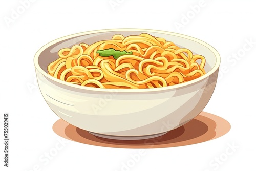 noodle bowl on white background