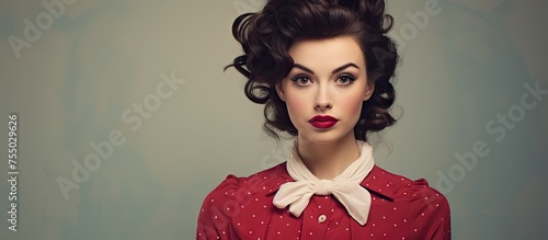 Vibrant Woman in Red Shirt ...