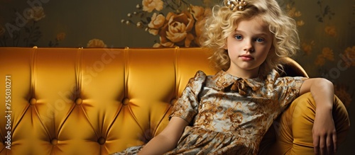 Serene Young Girl Relaxing ...