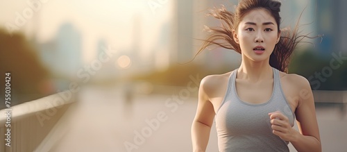 Young Woman Running Through...