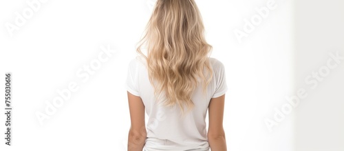 Serene Woman in White Shirt...