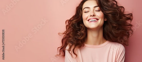 Radiant girl with flowing b...