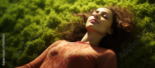 Serene Woman Relaxing in Na...