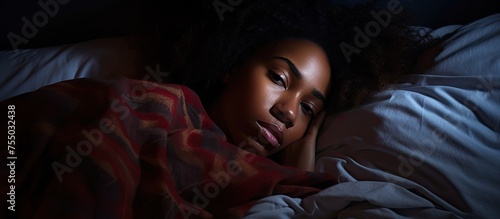 Tranquil Woman Resting in B...