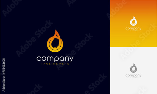 Initial Letter o lowercase gradient colours with Oil and gas logo design letter with oil drop vector logo inside