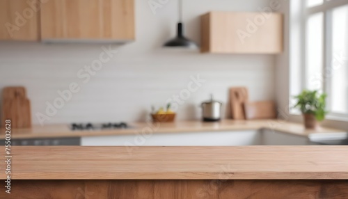 Kitchen Background Top Counter Interior Wood Blur © Zainab