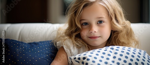 Adorable Little Girl Relaxi...