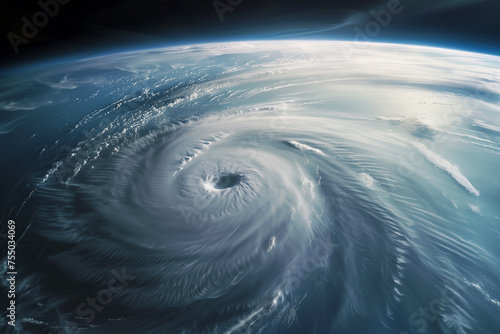 Space view of a super typhoon, tropical storm in a stormy sky