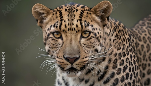 A Leopard With Its Eyes Narrowed Focused On Its T