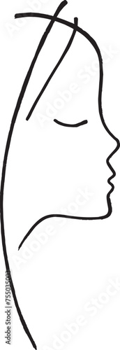 Artistic Young Girl woman black and white company logo line