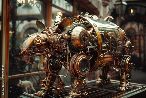 A steampunk zoo where mechanical animals mimic life