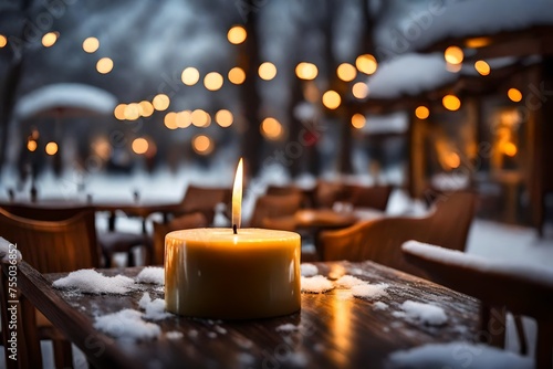 candles in the snow generated by AI