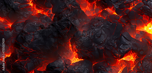 Apocalyptic Volcanic Scene: Molten Rock and Fiery Sky | Crafted with Generative AI