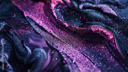 A detailed image capturing the play of light on textured glitter spanning pink to purple shades, ideal for artistic and glamour themes