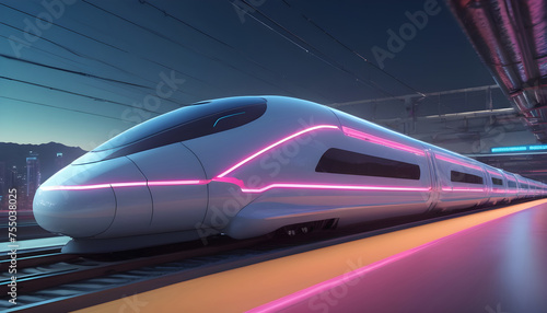 futuristic trasnportation fast train city station 8