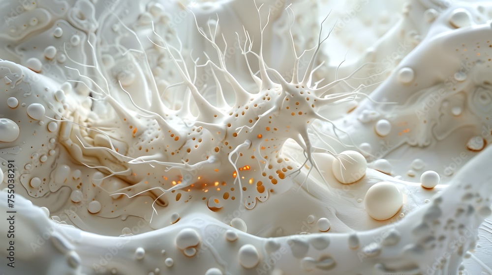 Hyperrealistic Marine Foam and Digital Artful Mushroom, To provide a visually appealing and thought-provoking image that showcases the beauty of