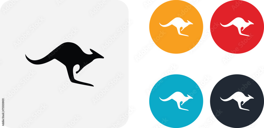 Fototapeta premium Kangaroo icon illustration isolated vector sign symbol