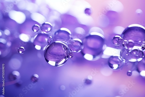 Microscopic Purple cosmetic molecules. Spa medical. Generate Ai