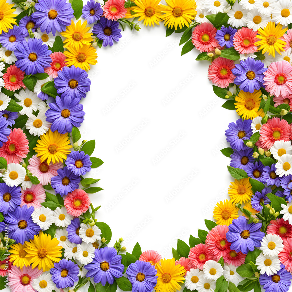 flower circle on a white background