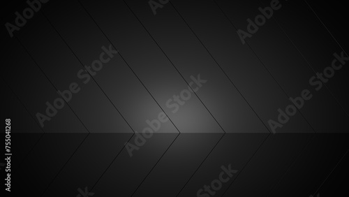 Bühne, Saal, schwarzer glänzender Boden und dunkler Hintergrund photo