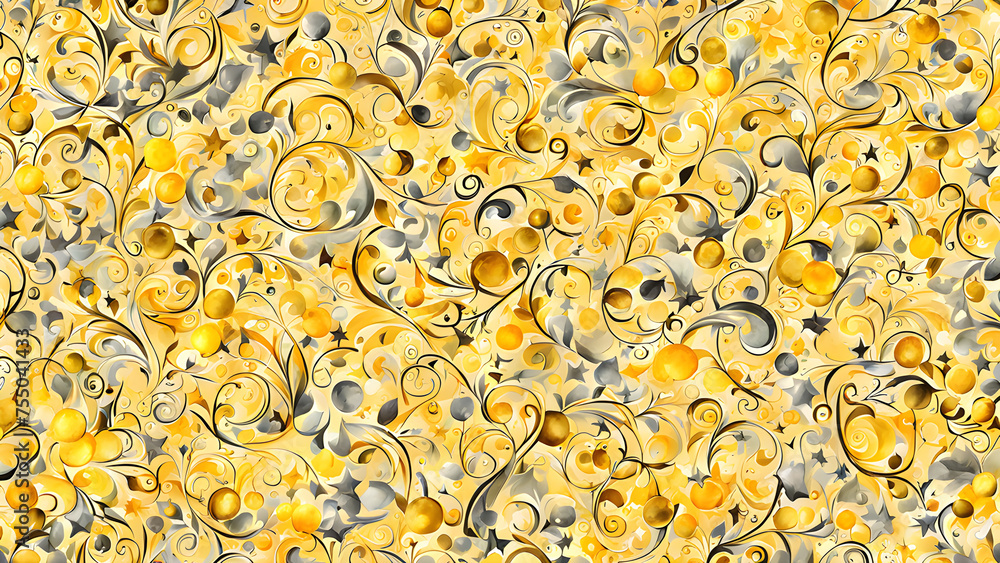 yellow watercolor background with swirls