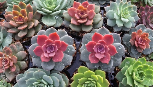 Vibrant fresh peony and rose blossoms paired with succulents. background of flowers