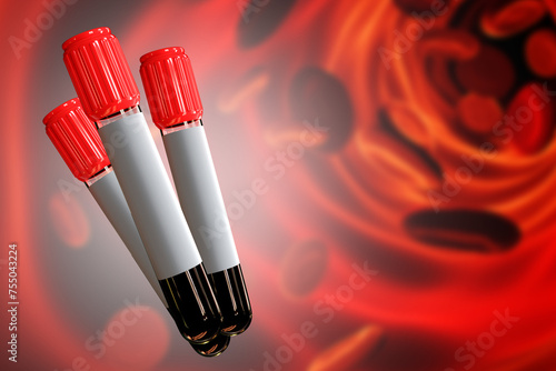 Test tubes with blood. Plas...