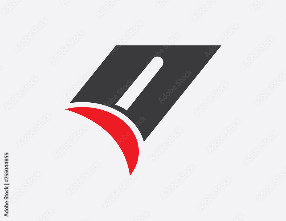 a black and red ABSTRACT logo with a white background a black and red ABSTRACT logo with a white background