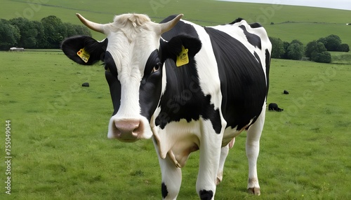 A Cow With A Patchwork Of Black And White Spots