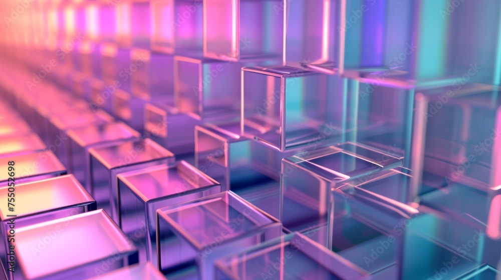 3D abstract background with glass cubes 3D abstract background with glass cubes