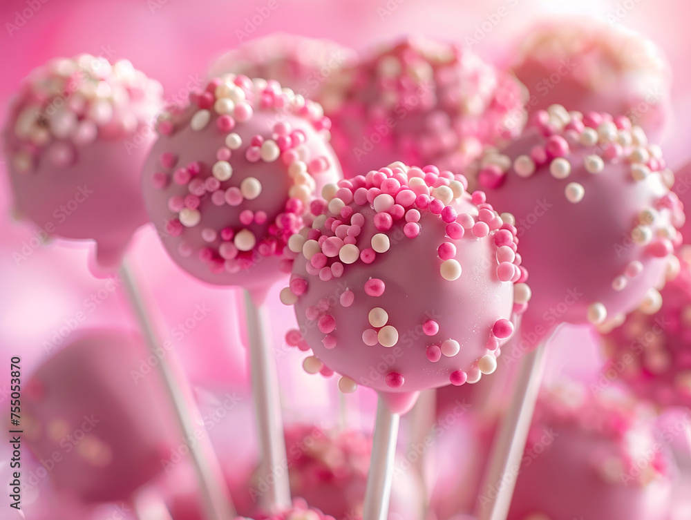 Obraz premium Cake pops decorated with sprinkles