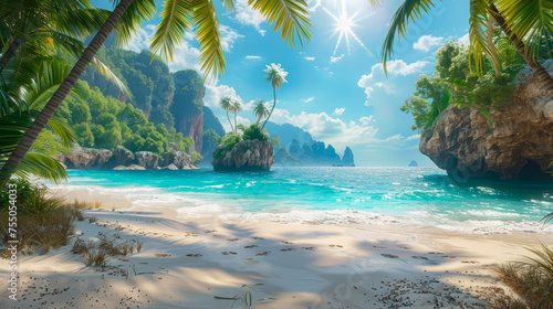 Paradise Corner: Tropical Vacation by the Sea. 