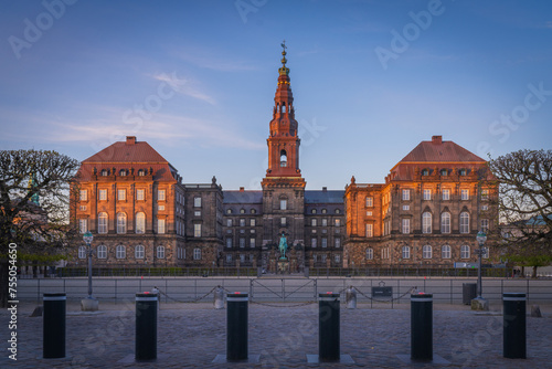 Photography Christiansborg Palace, a palace and government building on the islet of Slotshol