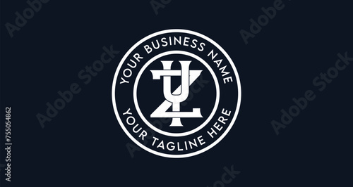 Free Download YZ Monogram Logo or ZY Monogram Logo in a circular badge - GFXLoad
