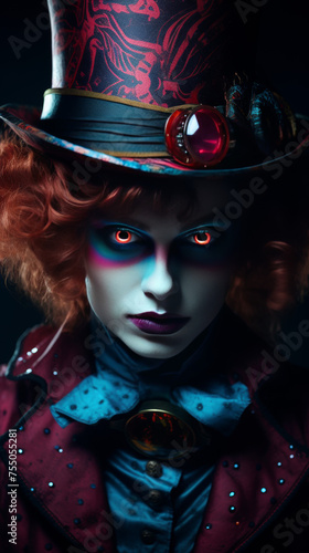 Mysterious Steampunk Mad Hatter with Intense Gaze

 photo