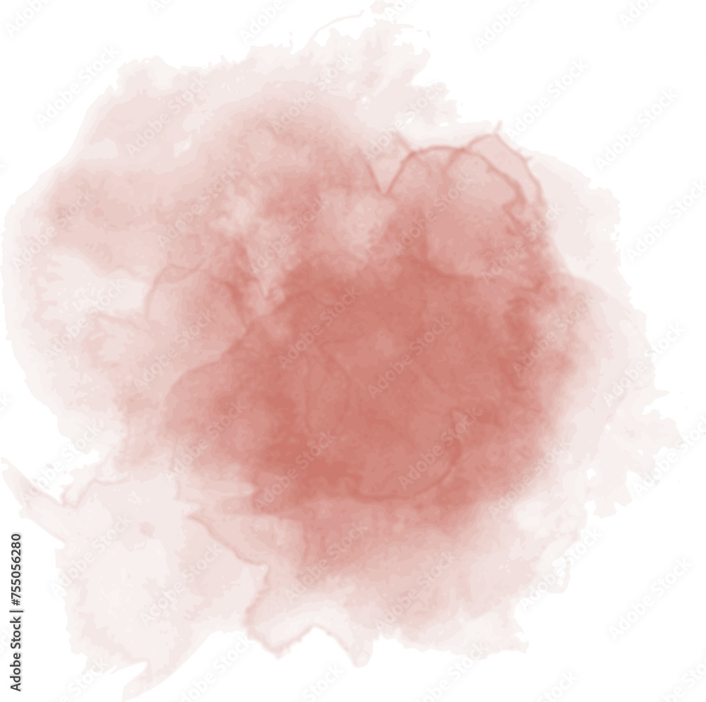 Abstract watercolor blot painted background. Vector isolated illustration. Red salmon 